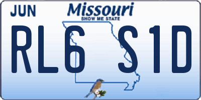 MO license plate RL6S1D