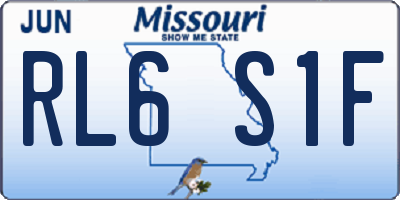 MO license plate RL6S1F
