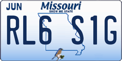 MO license plate RL6S1G