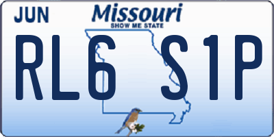 MO license plate RL6S1P