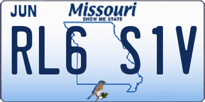 MO license plate RL6S1V