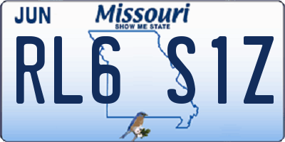 MO license plate RL6S1Z