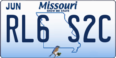 MO license plate RL6S2C