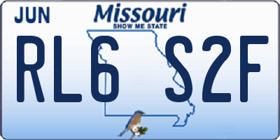 MO license plate RL6S2F