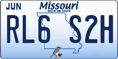 MO license plate RL6S2H