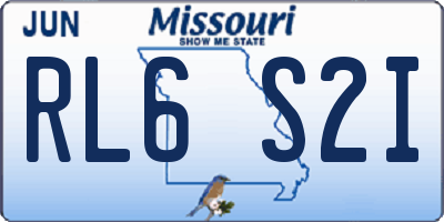 MO license plate RL6S2I