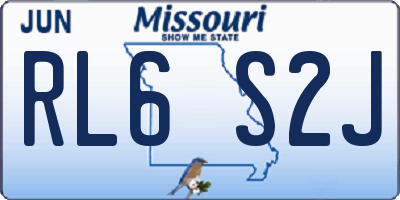 MO license plate RL6S2J