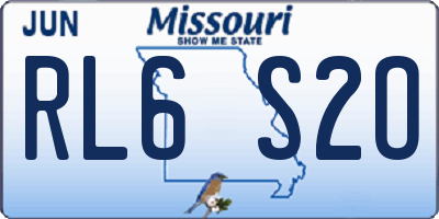 MO license plate RL6S2O