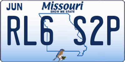 MO license plate RL6S2P