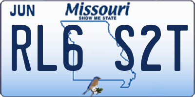 MO license plate RL6S2T