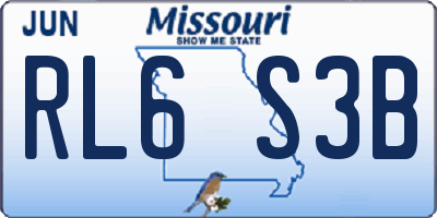MO license plate RL6S3B