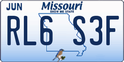 MO license plate RL6S3F