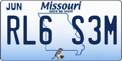 MO license plate RL6S3M