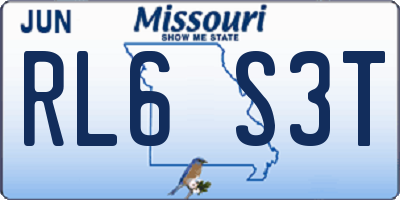 MO license plate RL6S3T