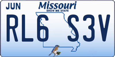 MO license plate RL6S3V