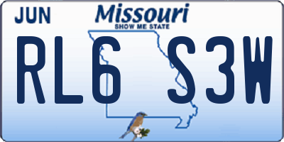 MO license plate RL6S3W