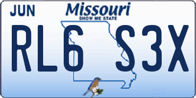 MO license plate RL6S3X