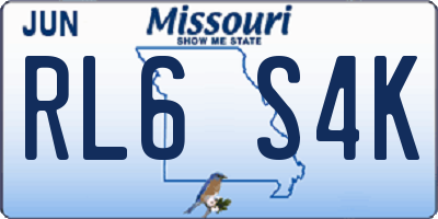 MO license plate RL6S4K