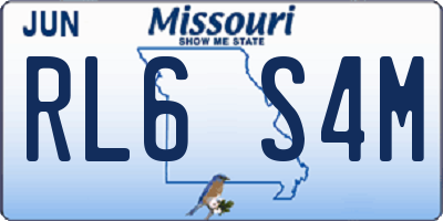 MO license plate RL6S4M