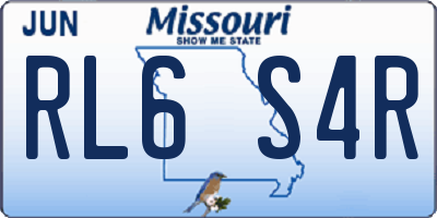 MO license plate RL6S4R