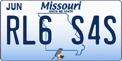 MO license plate RL6S4S