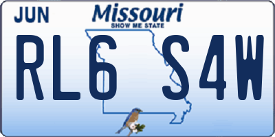 MO license plate RL6S4W