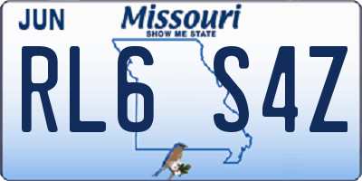 MO license plate RL6S4Z