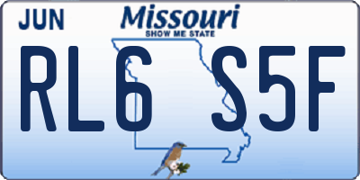 MO license plate RL6S5F