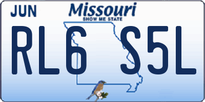 MO license plate RL6S5L