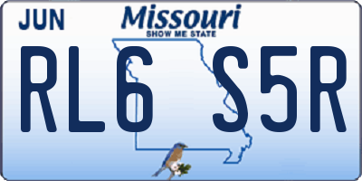 MO license plate RL6S5R