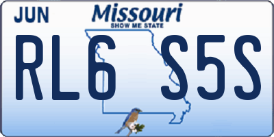 MO license plate RL6S5S