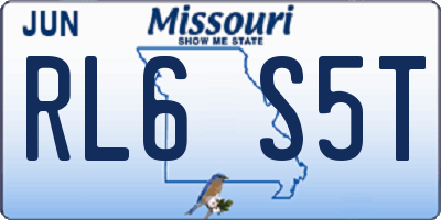MO license plate RL6S5T