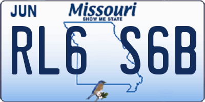 MO license plate RL6S6B