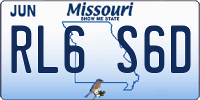 MO license plate RL6S6D
