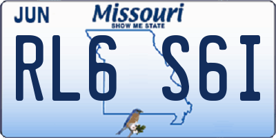 MO license plate RL6S6I