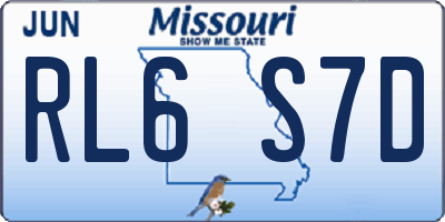 MO license plate RL6S7D