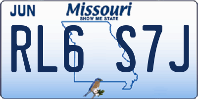 MO license plate RL6S7J