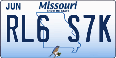 MO license plate RL6S7K