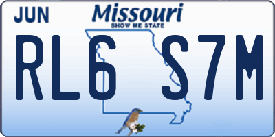 MO license plate RL6S7M