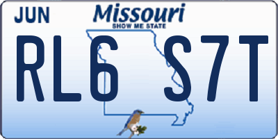 MO license plate RL6S7T