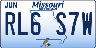 MO license plate RL6S7W