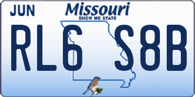MO license plate RL6S8B