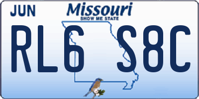 MO license plate RL6S8C