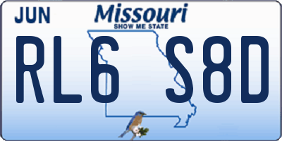 MO license plate RL6S8D