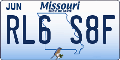 MO license plate RL6S8F