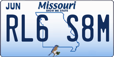 MO license plate RL6S8M
