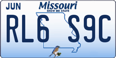 MO license plate RL6S9C