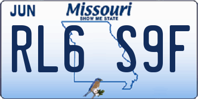 MO license plate RL6S9F