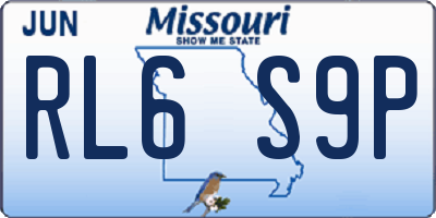 MO license plate RL6S9P
