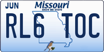 MO license plate RL6T0C